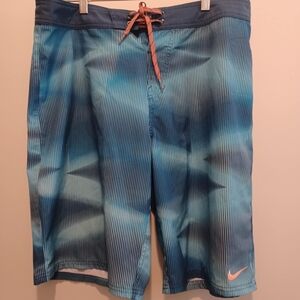 Nike Board Surfing Swimming Board Shorts Men's Size 34 Blue Teal Beach Summer